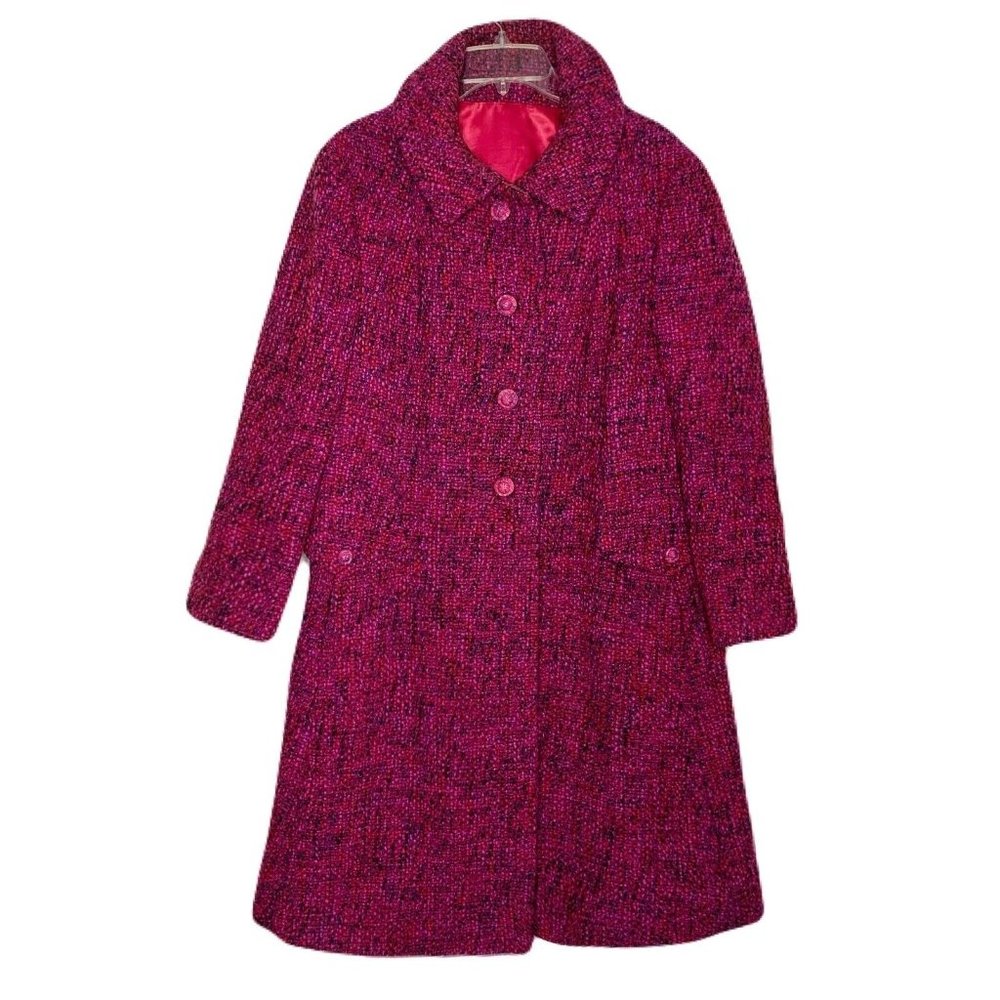 SHAGMOOR Vintage Tweed Wool Pink Purple Over Coat